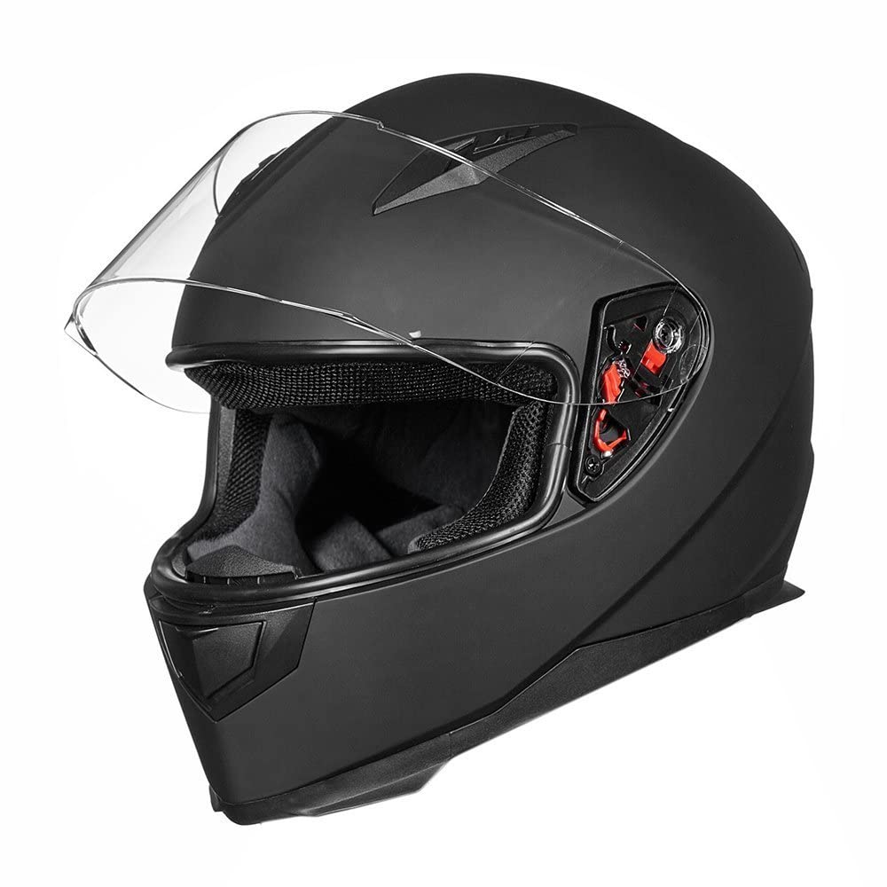 Casco integral para motocicleta con bufanda de invierno extraíble, talla M