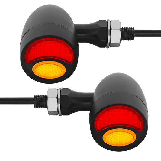 Intermitentes LED tipo bala para motocicleta, paquete de 2