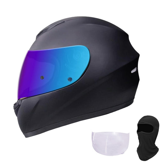 Full Face Motorbike Helmet with Color Visor, S