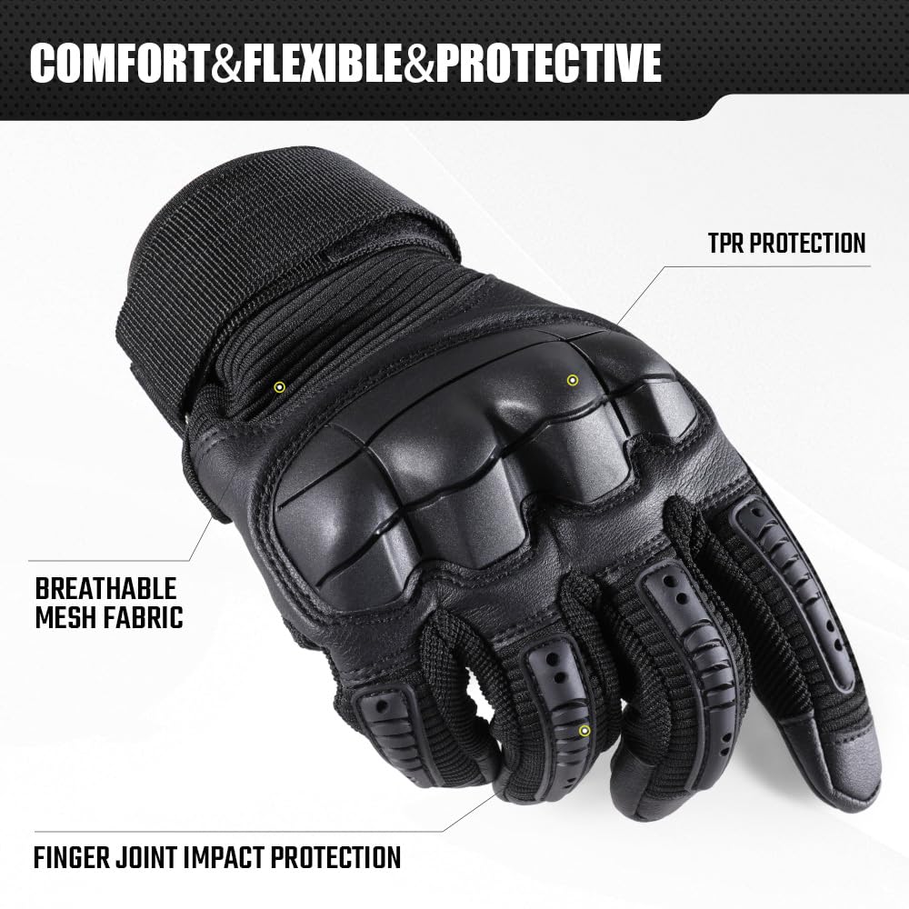 Guantes tácticos para motocicleta con pantalla táctil, talla M