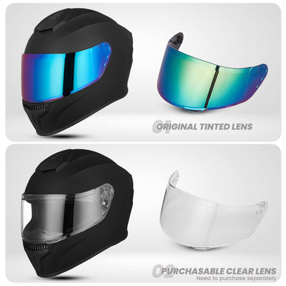 Street Bike Racing Helmet with Tinted Visor Model MD-813, L