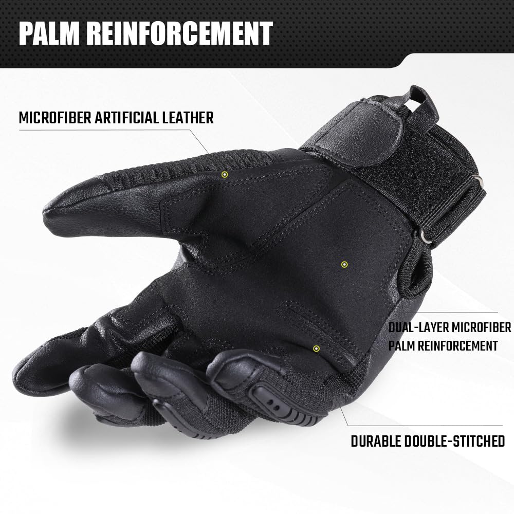 Touchscreen Motorcycle Tactical Gloves, M