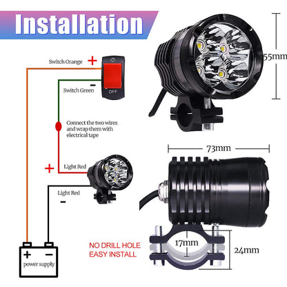 Kits de luces de conducción para motocicletas, 60 W