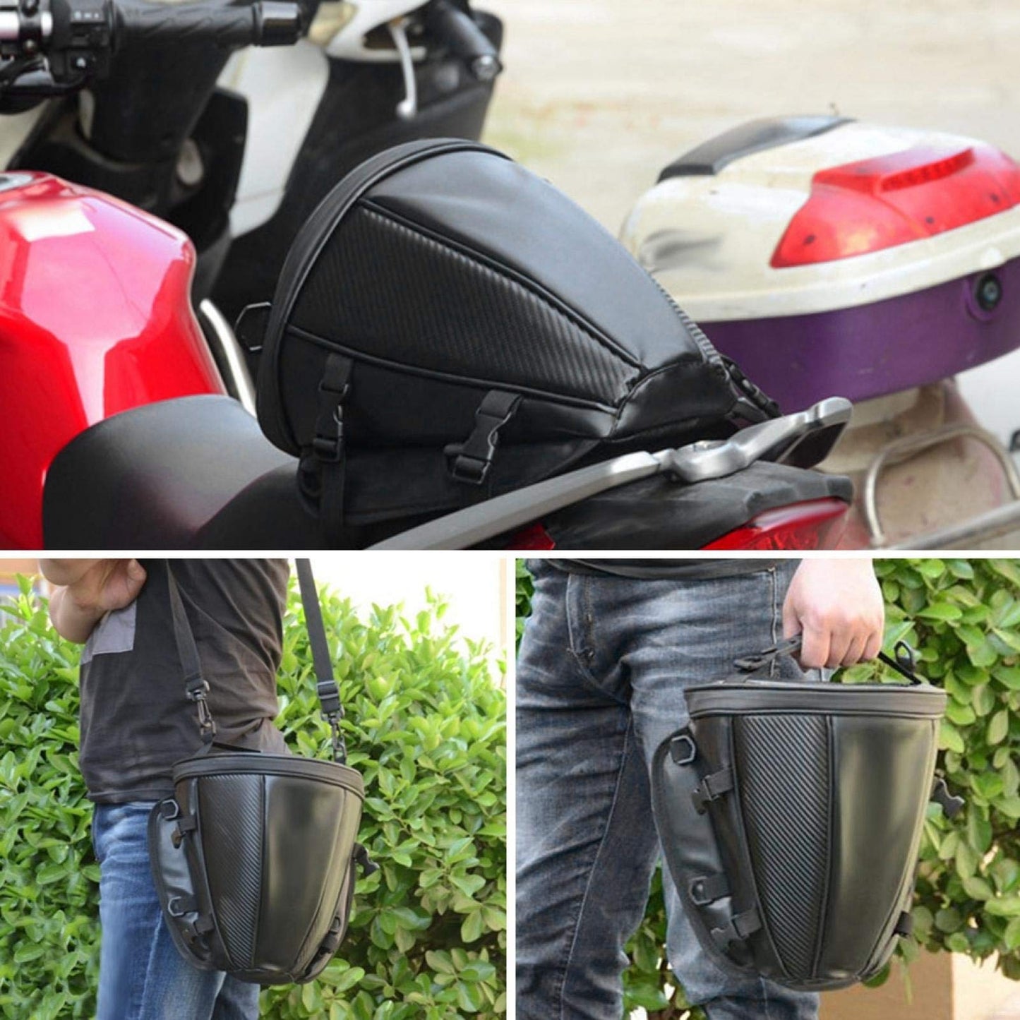 Bolsa de almacenamiento impermeable para el asiento trasero de la motocicleta