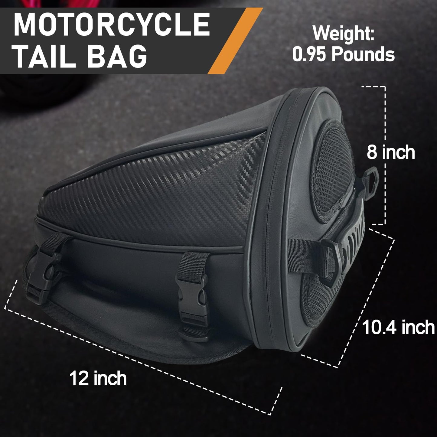 Socpuro Motorcycle Tail Bag Waterproof Rear Seat Storage