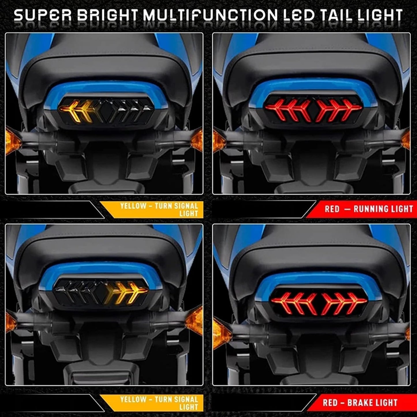 Luz trasera LED integrada para motocicleta