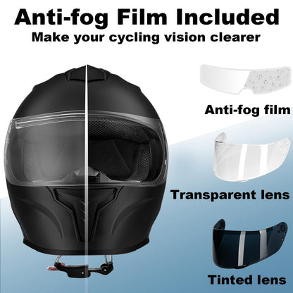 Full Face Motorcycle Helmet, Black