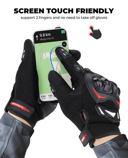 Motorcycle Gloves for Men, Touchscreen, M