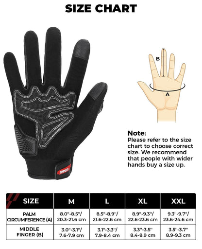 Motorcycle Gloves for Men, Touchscreen, M