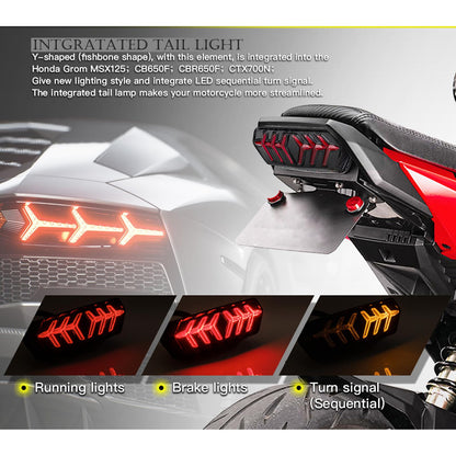 Luz trasera LED integrada para motocicleta