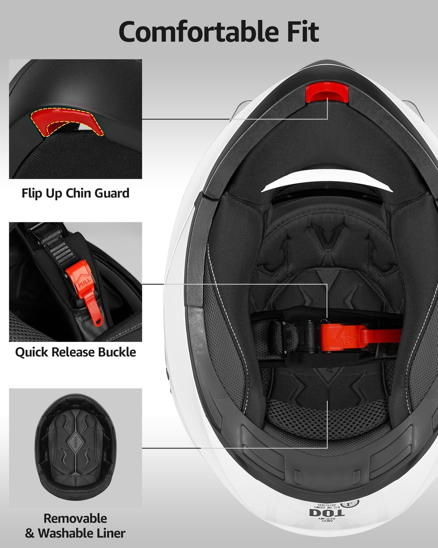 Motorcycle Modular Flip-up Helmet, M