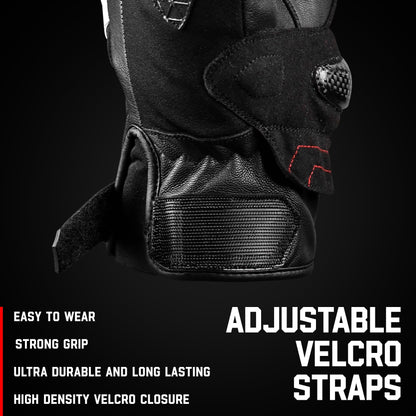 Guantes de cuero para moto para hombre